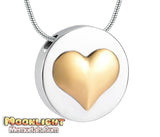 Heart Gold Silver Urn Cremation Pendant Ash Holder Memorial Necklace