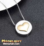 Heart Gold Silver Urn Cremation Pendant Ash Holder Memorial Necklace