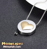 Heart Gold Silver Urn Cremation Pendant Ash Holder Memorial Necklace