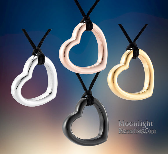 Hallow Heart Urn Cremation Necklace