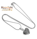 Mom Heart Embossed Cremation Urn Keepsake Ashes Memorial Necklace