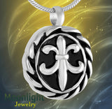 Fleur De Lis Cremation Urn Keepsake Ashes Memorial Necklace